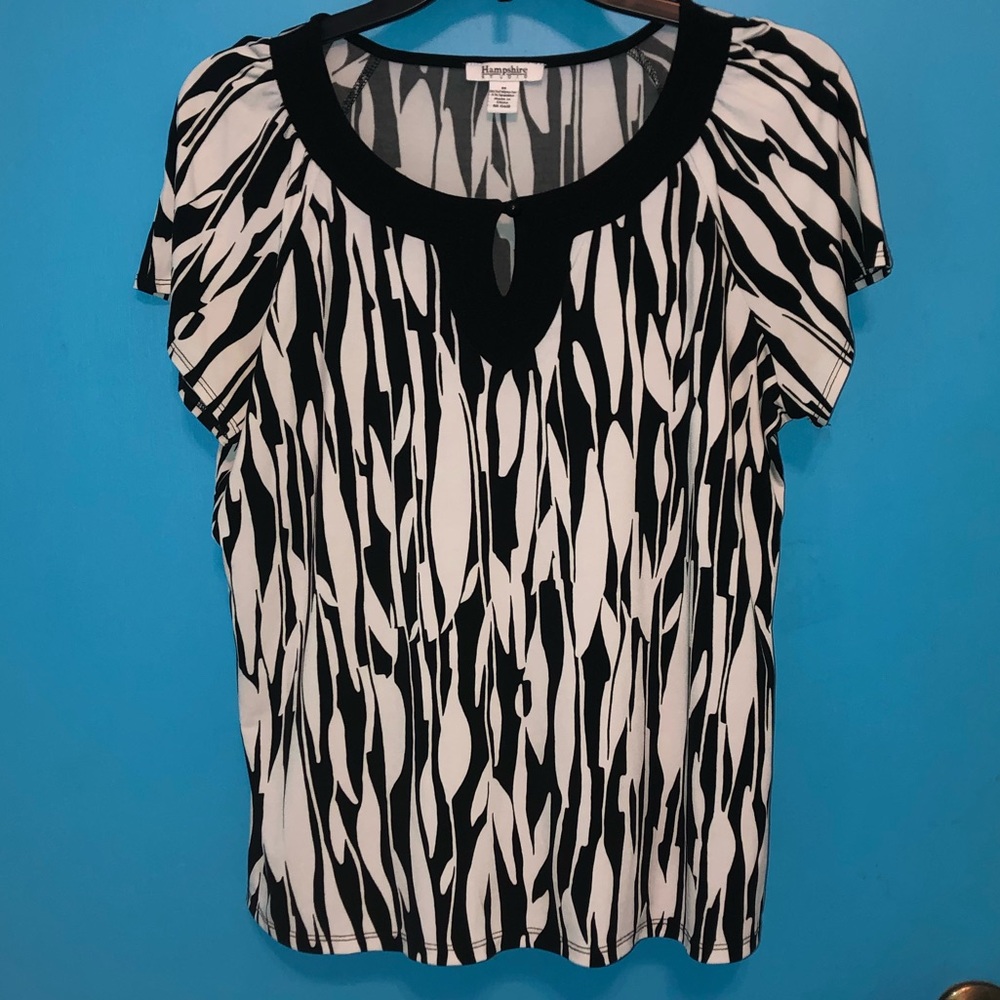 Hampshire Studio Black and White Formal Blouse